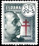 Spain 1940 Franco 20 +10 CTS Green Edifil 937. España 937. Uploaded by susofe